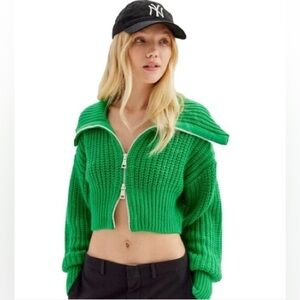 NWT Urban Outfitters Sunny Collared Zip-Up Cardigan (size M)